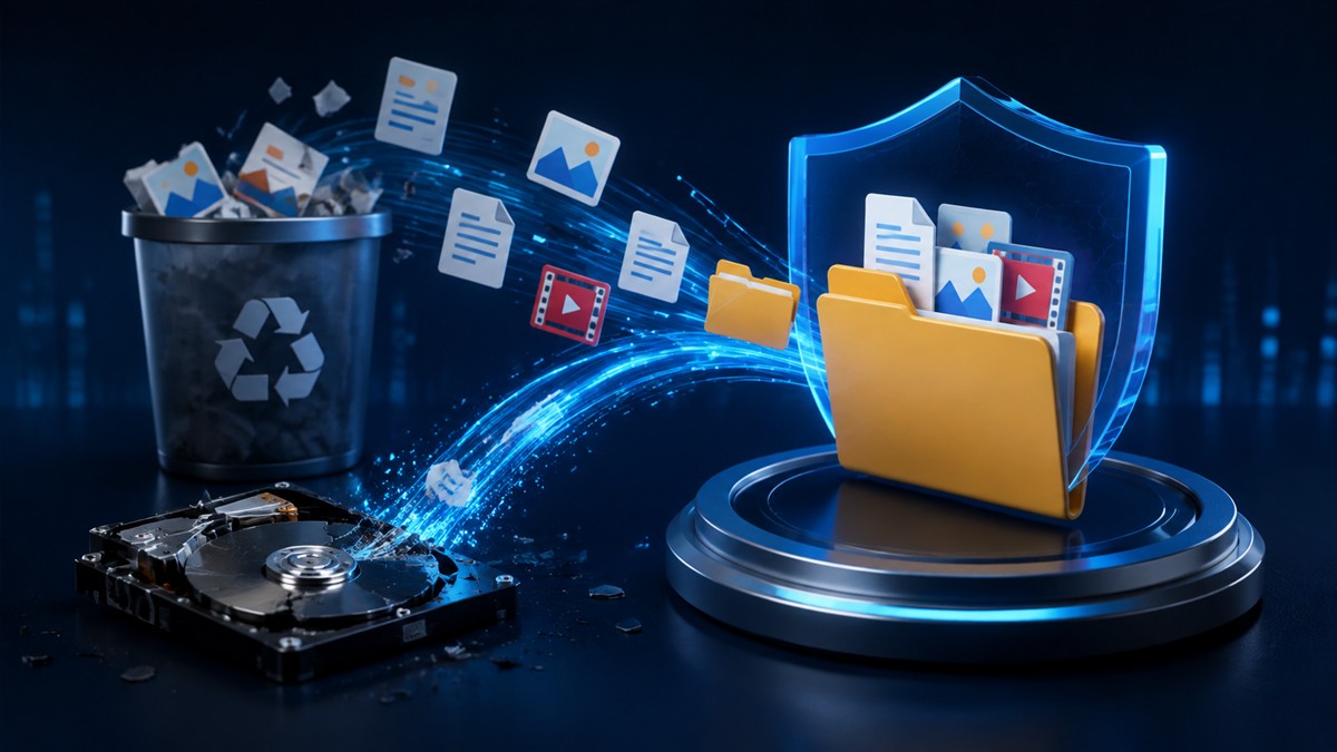 Deleted files being restored safely from a storage drive