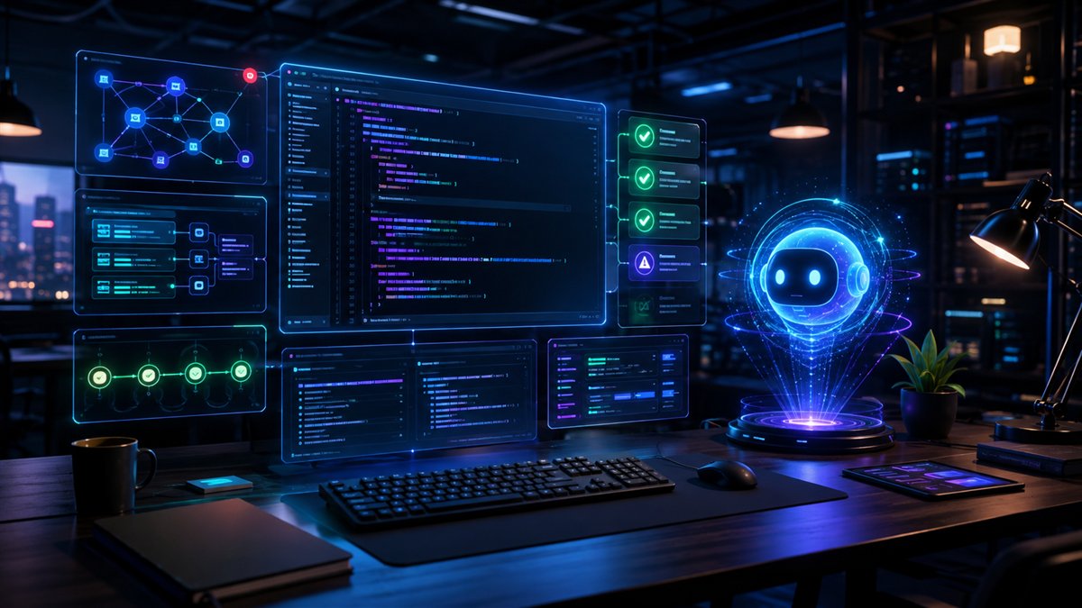 AI-assisted software development workspace with code, testing and debugging tools