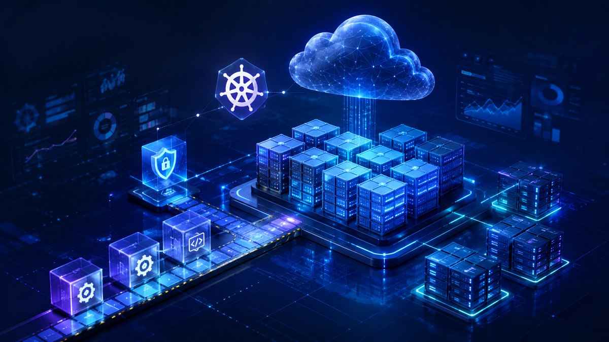 Cloud infrastructure and container deployment concept